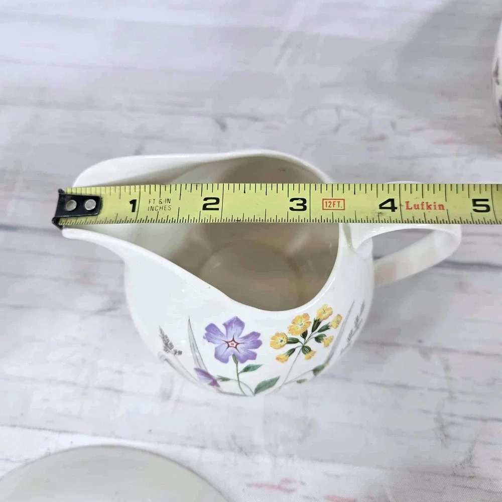 English Garden by‎ Ridgway Creamer Cups Saucers Tea Set Floral Bone China